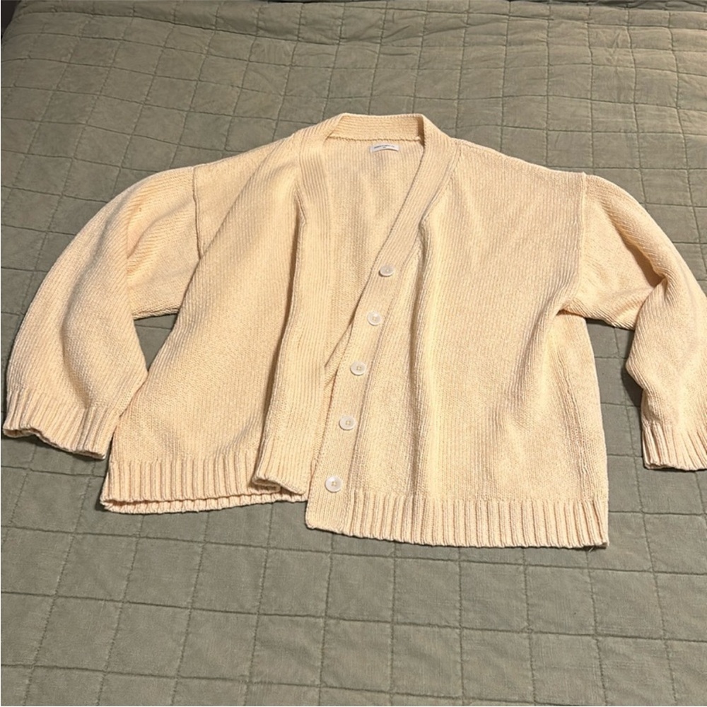 James Street Co Butter Yellow Oversized Cardigan L